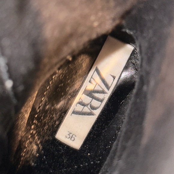 Zara Black Snakeskin Square Toe Boots - Picture 5 of 5